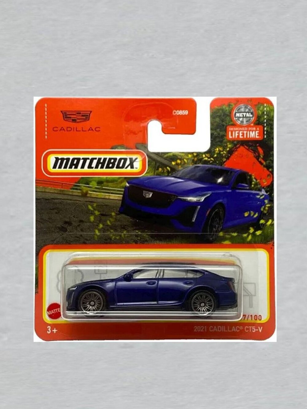 Matchbox 2021 Cadillac CT5-V Short Card BLUE
